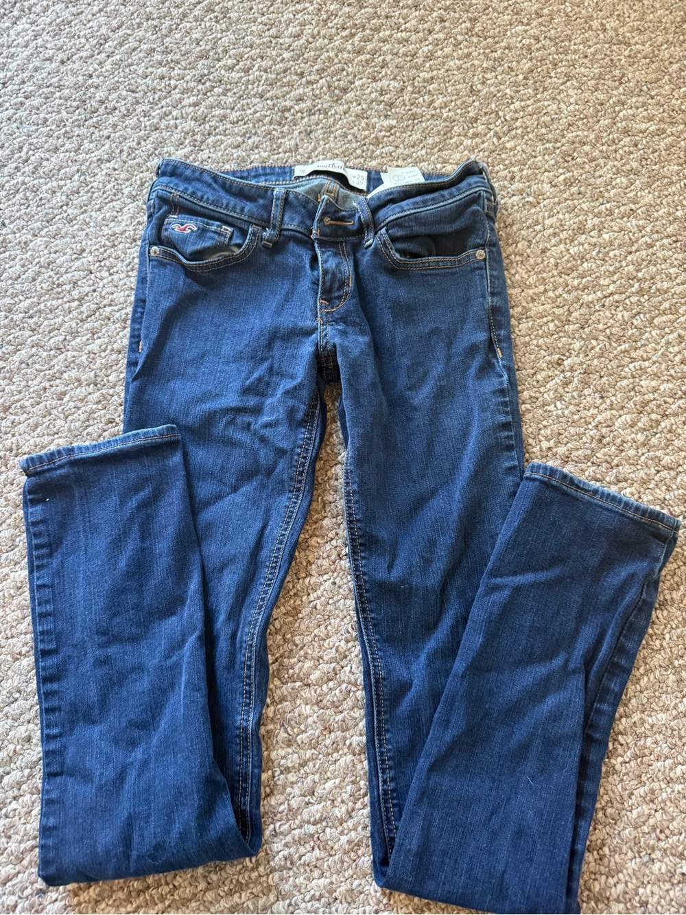 Hollister Women's Dark Blue Skinny Jeans - Stretch Denim